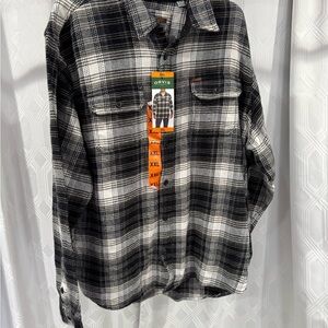 Orvis Men’s Heavyweight Plaid Flannel Shirt Sz XXL